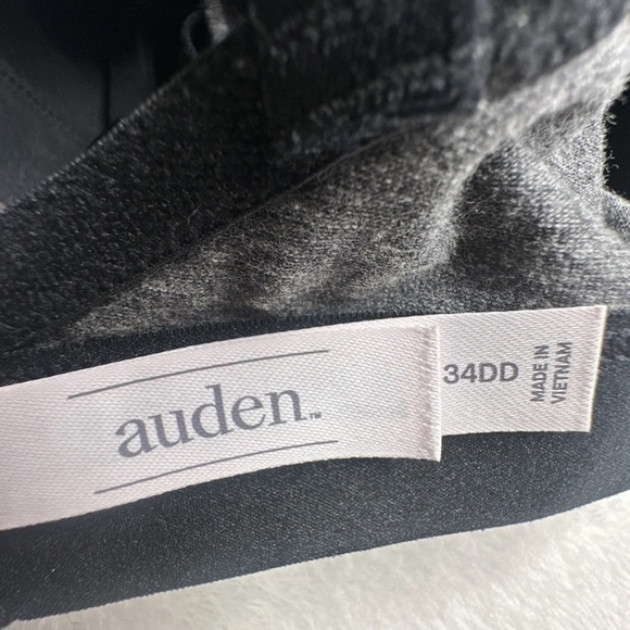 Auden Gray Black Lightly Lined Wireless Full Coverage T-Shirt Bra Size 34DD - Picture 6 of 9